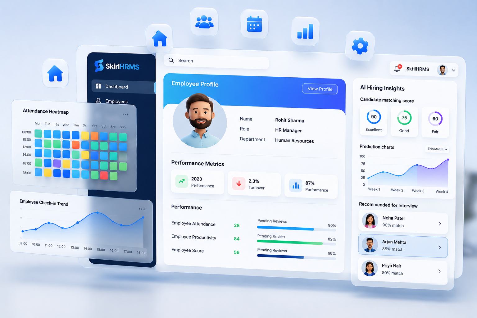 A sleek, modern laptop displaying a comprehensive startup dashboard